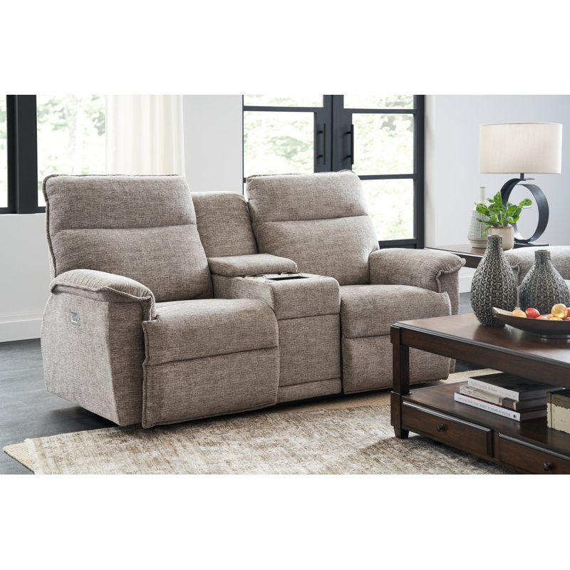 LaZBoy Jay Power Reclining Loveseat with Console and Power Headrest